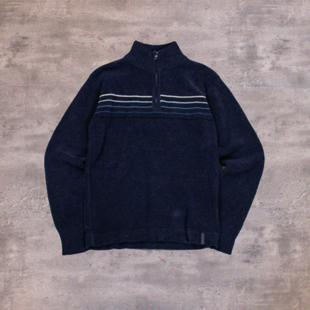 Y2K 00's Brody Half Quarter Zip 1/4 Zip Knit Sweater Knitted Pullover Sweater